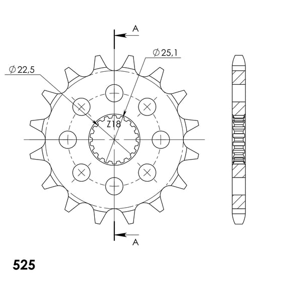Supersprox Steel Front Sprocket CST-1186:17