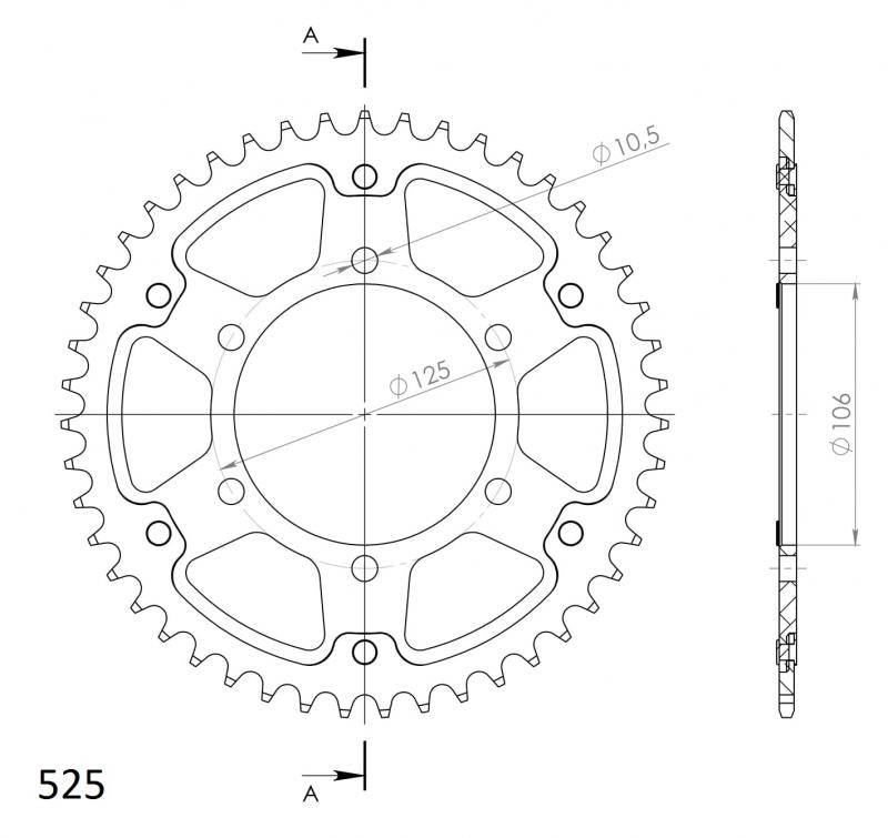 Supersprox Stealth Rear Sprocket RST-2013:48 - 520 Conversion