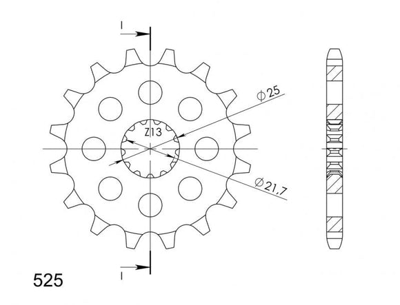 Supersprox Steel Front Sprocket CST-520:16 (525 Pitch)