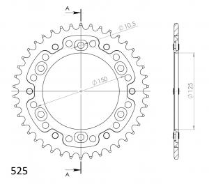 Supersprox Stealth Rear Sprocket RST-899:44-ORG