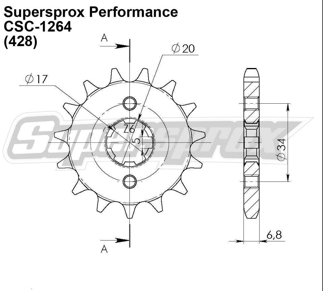 Supersprox Performance Line - Chain and Sprocket Kit - Honda CBR125R 2004-2010