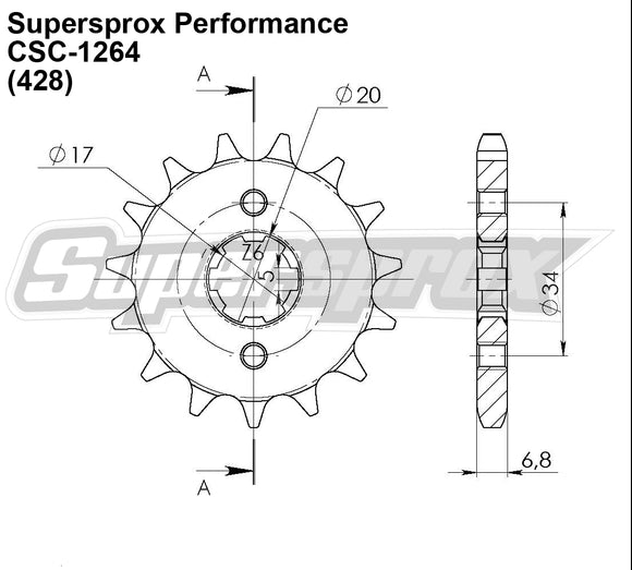 Supersprox Performance Line - Chain and Sprocket Kit - Honda CBR125R 2004-2010