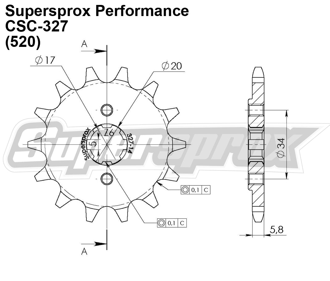 Supersprox Performance Line - Chain and Sprocket Kit - Honda XL125V Varadero 2000-2016