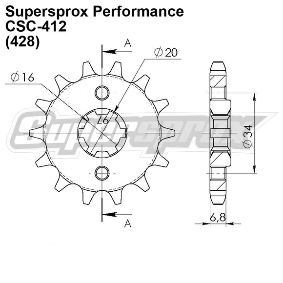 Supersprox Performance Line - Chain and Sprocket Kit - Brixton BX 125 2017-2019