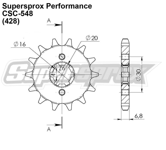 Supersprox Performance Line - Chain and Sprocket Kit - Yamaha YBR 125 2007-2015