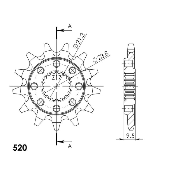 Supersprox Steel Front Sprocket CST-284:13