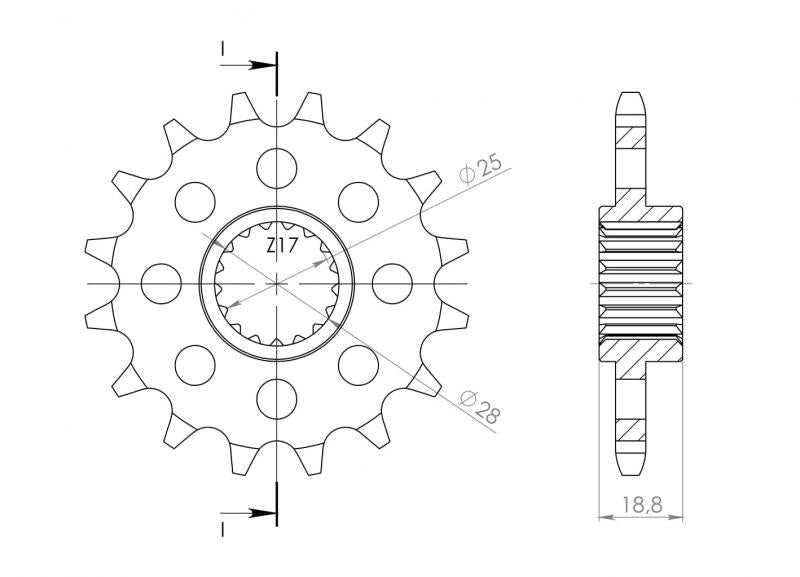 Supersprox Steel Front Sprocket CST-704:17