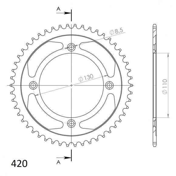 Supersprox Aluminium Rear Sprocket RAL-209:50