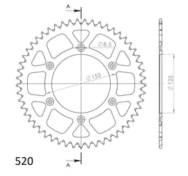 Buy black Supersprox Aluminium 520 Pitch Rear Sprocket RAL-210:49