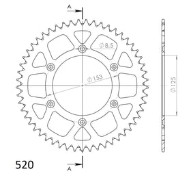 Buy black Supersprox Aluminium 520 Pitch Rear Sprocket RAL-210:49