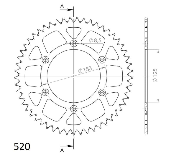 Supersprox Aluminium Rear Sprocket RAL-210:48