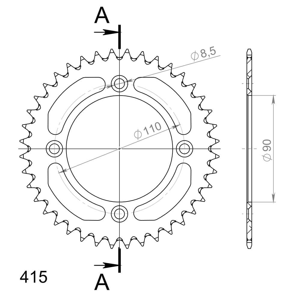 Supersprox Aluminium Rear Sprocket RAL-452:41