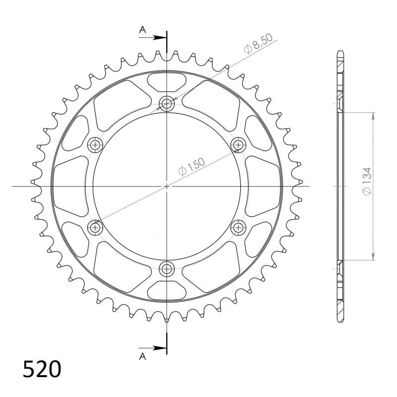 Buy red Supersprox Aluminium Rear Sprocket RAL-460: Choose Your Gearing