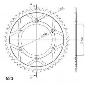 Buy gold Supersprox Aluminium Rear Sprocket RAL-990:51