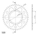 Supersprox Aluminium Rear Sprocket RAL-486:48 - 48 Tooth - 520 Conversion-3