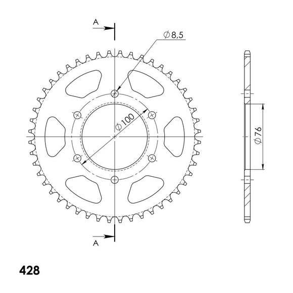 Supersprox Performance Line - Chain and Sprocket Kit - Yamaha YZF-R 125 2008-2018