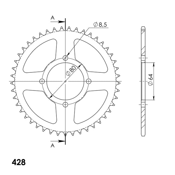 Supersprox Performance Line - Chain and Sprocket Kit - Yamaha YBR 125 2007-2015