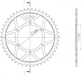 Supersprox Racing Steel Rear Sprocket RFE-2012:48-BLK