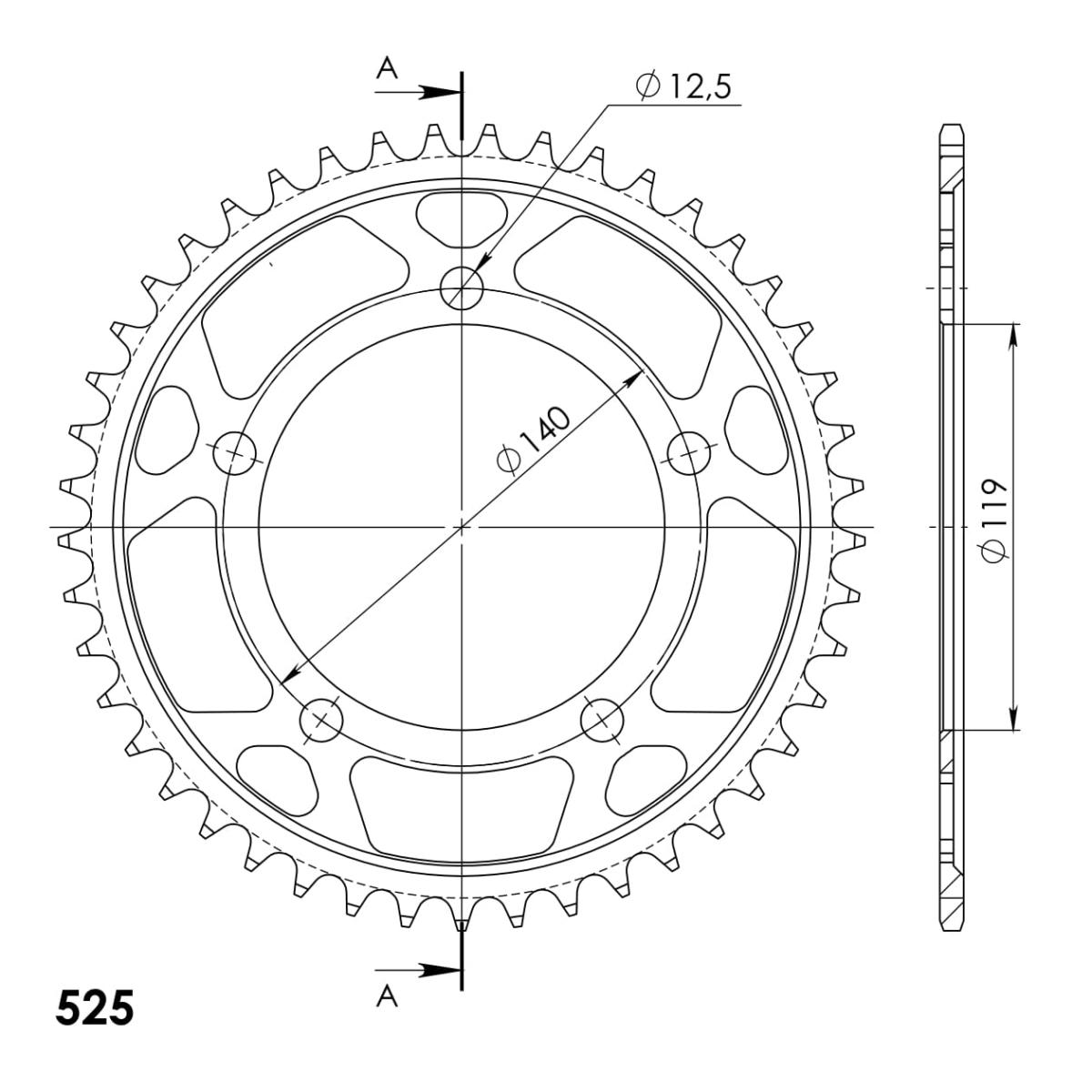 Supersprox Steel Rear Sprocket RFE-1790:45-BLK