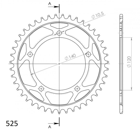 Supersprox Steel Edge Rear Sprocket RFA-1792:43-BLK