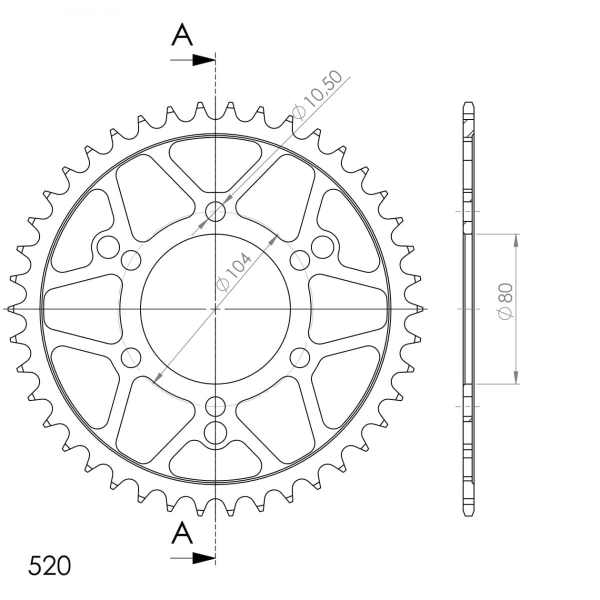 Supersprox Steel Edge Rear Sprocket RFA-478:43