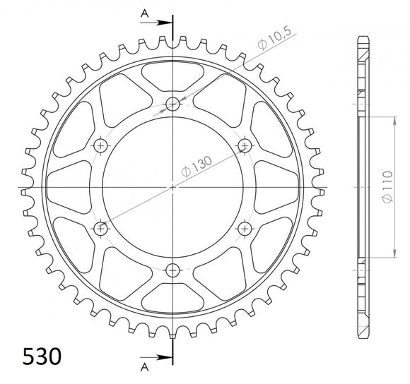 Supersprox Racing Steel Rear Sprocket RFE-479:47-BLK