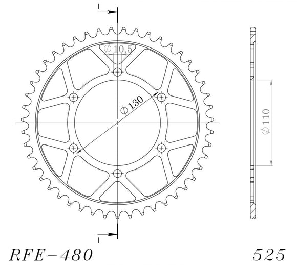 Supersprox Steel Edge Rear Sprocket RFA-480:42