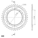 Supersprox Racing Steel Rear Sprocket RFE-899:42-BLK-2