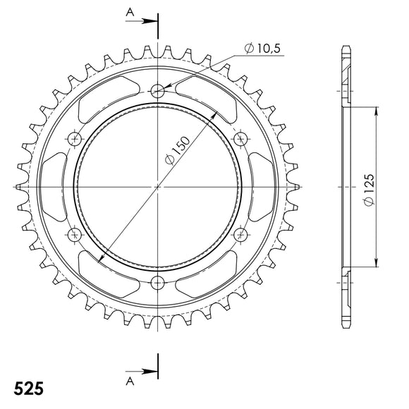 Supersprox Racing Steel Rear Sprocket RFE-899:42-BLK