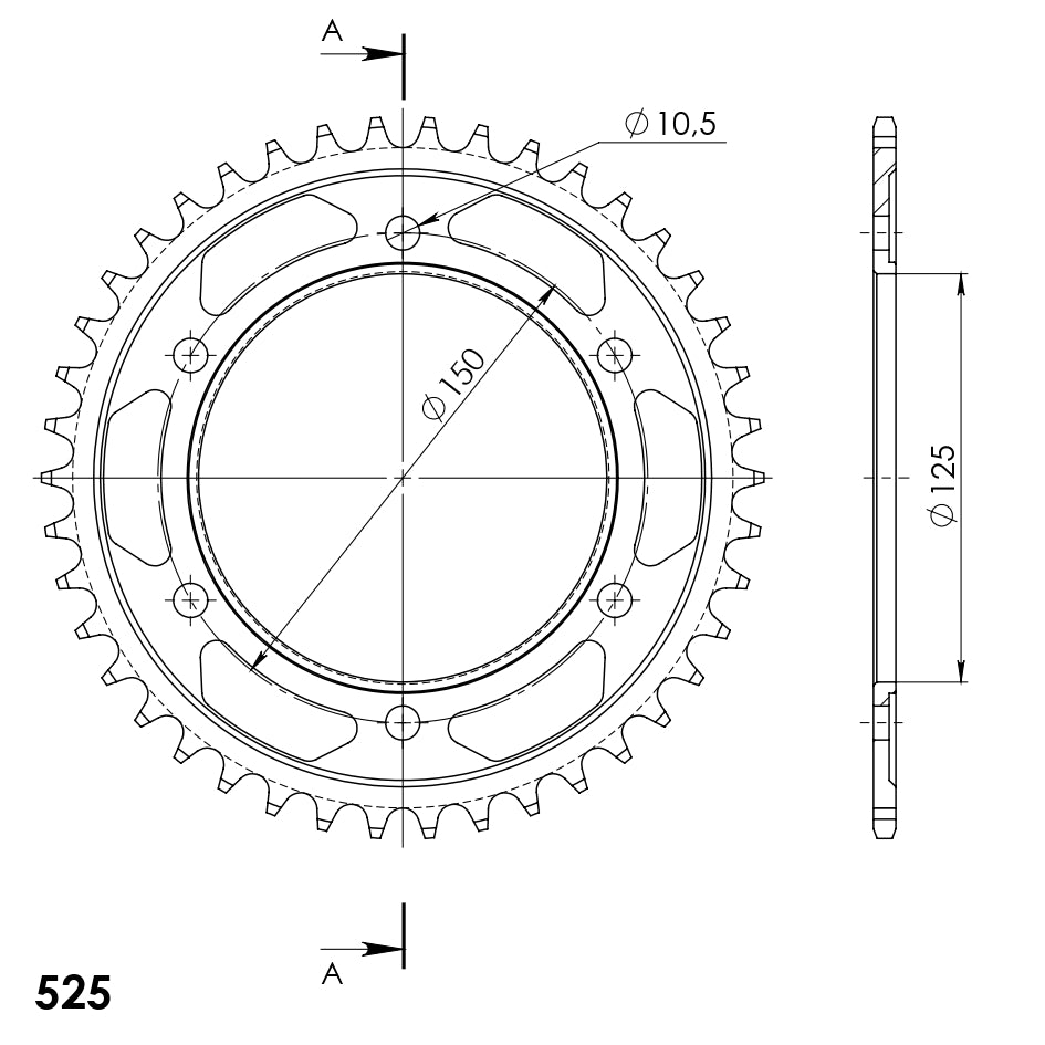 Supersprox Racing Steel Rear Sprocket RFE-899:42-BLK