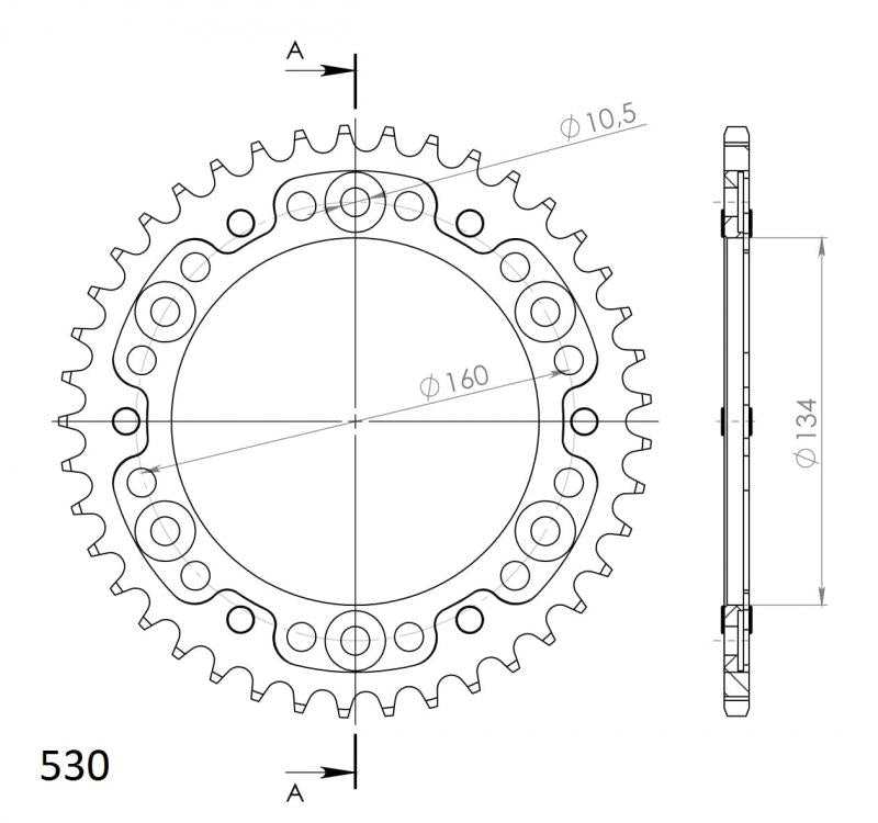 Buy red Supersprox Stealth Rear Sprocket RST-1306:43