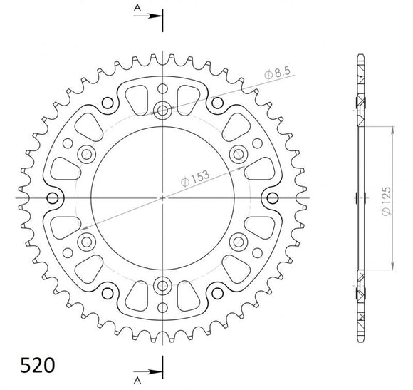 Supersprox Stealth 520 Pitch Rear Sprocket RST-210:48