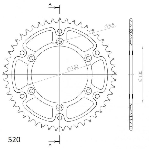 Supersprox Stealth 520 Pitch Rear Sprocket RST-245:49