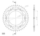 Supersprox Stealth 525 Pitch Rear Sprocket RST-498:42 - (525, 120mm Centre, 140mm PCD - Dymag Wheels)-2