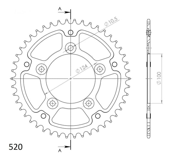 Supersprox Stealth Rear Sprocket RST-743:44 - Standard