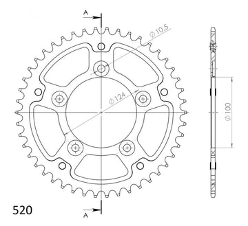 Buy silver Supersprox Stealth Rear Sprocket RST-743:43 - Standard