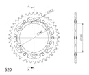 Supersprox Stealth 520 Pitch Rear Sprocket RST-1490:43 - (520, 120mm Centre, 140mm PCD - Dymag Wheels)-2