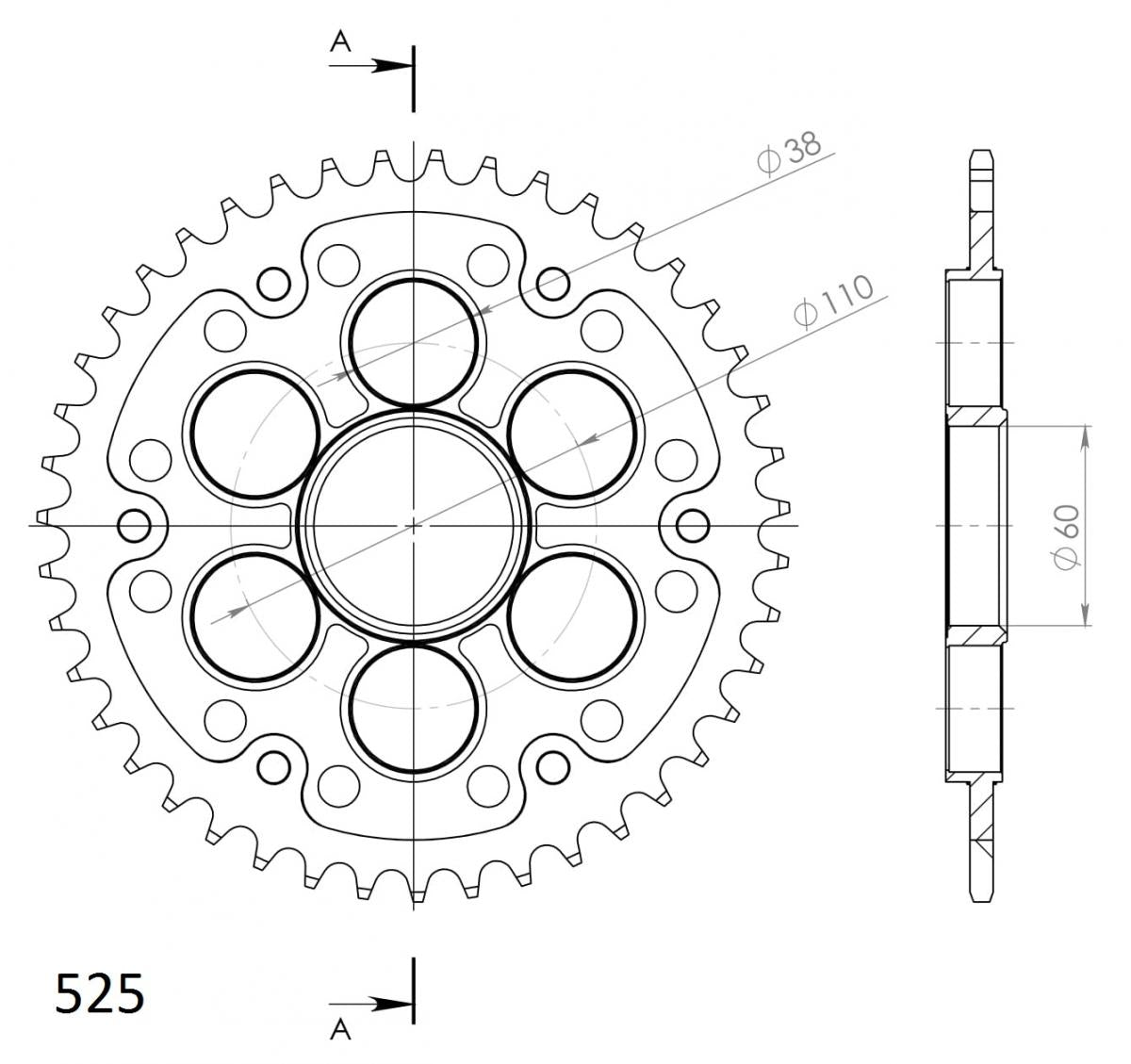 Supersprox Stealth Edge Rear Sprocket RSA-755_525:43