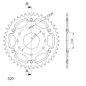 Supersprox Racing Steel Rear Sprocket RFE-905:42-BLK