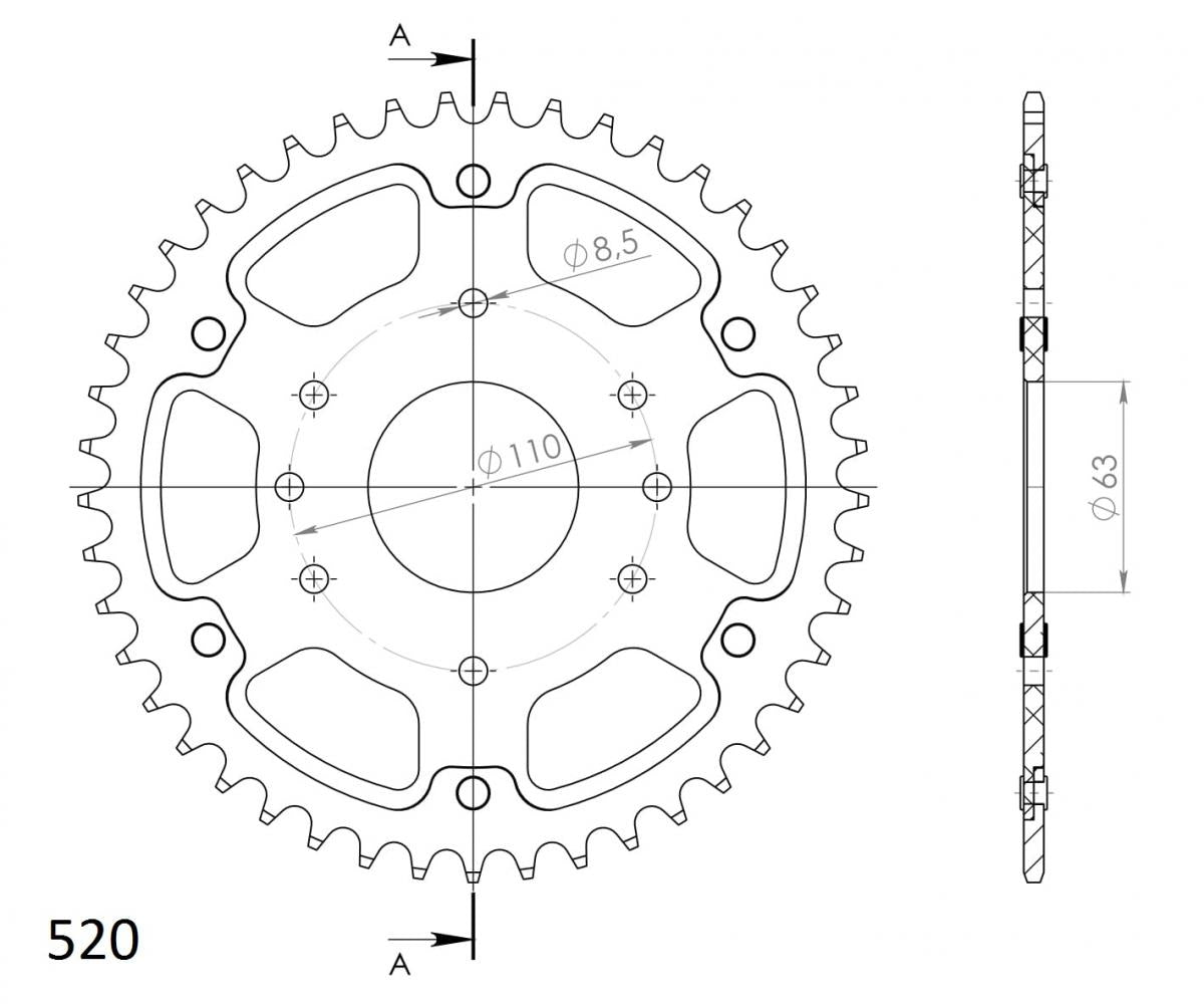 Buy gold Supersprox Stealth Rear Sprocket RST-905:46