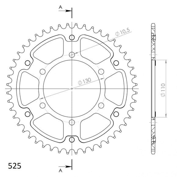 Supersprox Stealth Rear Sprocket RST-480:45
