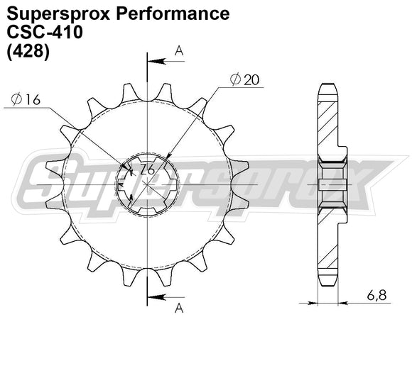Supersprox Performance Line - Chain and Sprocket Kit - Hyosung GV 125 S Aquila 2018>