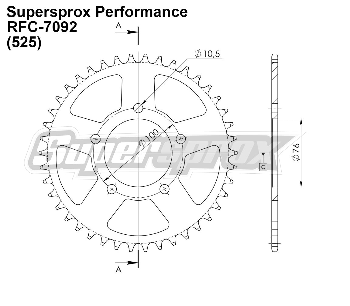 Supersprox Performance Line - Chain and Sprocket Kit - Benelli TRK 502 2017>