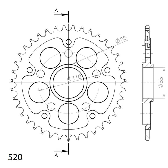 Supersprox Stealth Edge Rear Sprocket RSA-733_525:41-BLK
